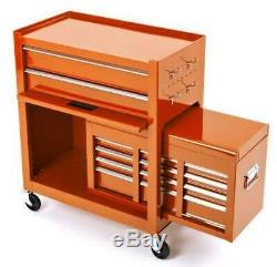 Biketek Acier Cabinet De Roulement Outil Orange Top 8 Tiroirs Boîte De Rangement Pour Garage