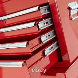 Biketek Steel Rolling Tool Cabinet Red 8 Tiroirs Top Chest Box Garage Storage