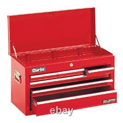 Boîte À Outils En Acier Rouge Rangement De Poitrine Clarke Ctc600c Atelier 6 Tiroirs Cabinet D'outils