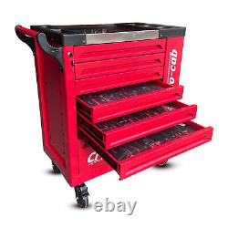 Boîte à outils Crytec avec outils 7 tiroirs Armoire à roulettes avec 250 pièces d'outils INCLUS
