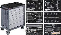 Boîte à outils Kraftwerk avec outils, armoire à tiroirs roulants à 7 tiroirs avec 304 outils