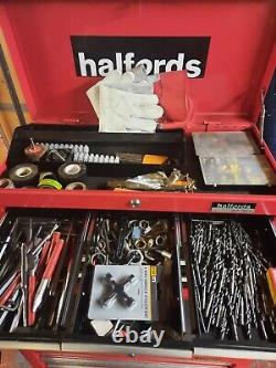 Boîte à outils US PRO TOOLS avec chariot à roulettes et tiroirs à roulement à billes rouge