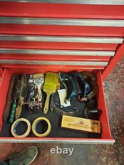 Boîte à outils US PRO TOOLS avec chariot à roulettes et tiroirs à roulement à billes rouge