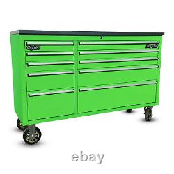 Boîte à outils de banc à tiroirs en acier inoxydable vert CRYTEC Pro Cab 55 pouces