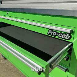 Boîte à outils de banc à tiroirs en acier inoxydable vert CRYTEC Pro Cab 55 pouces