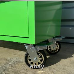 Boîte à outils de banc à tiroirs en acier inoxydable vert CRYTEC Pro Cab 55 pouces