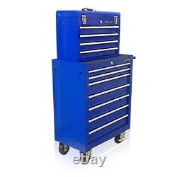 Boîte à outils en acier abordable 375 Us Pro Blue Tools avec roulettes et 11 tiroirs