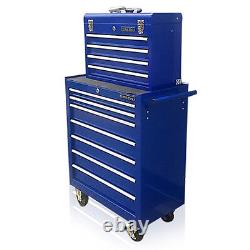 Boîte à outils en acier abordable 375 Us Pro Blue Tools avec roulettes et 11 tiroirs