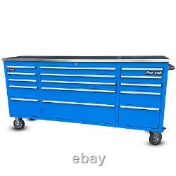 Boîte à outils en acier inoxydable CRYTEC Pro Cab 72 pouces bleue, coffre de rangement, vente