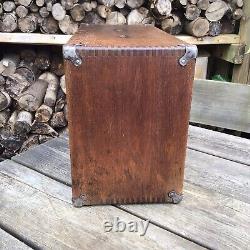 Boîte à outils en bois d'outilleur d'ingénieur vintage avec 6 tiroirs sans face