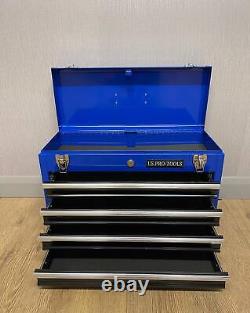 Boîte à outils portable US Pro Toolbox Coffre à outils Cabinet de garage 4 tiroirs bleu noir