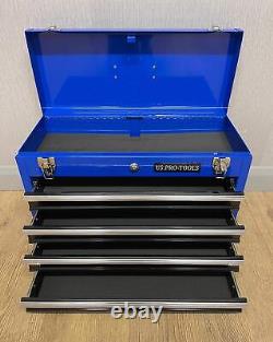 Boîte à outils portable US Pro Toolbox Coffre à outils Cabinet de garage 4 tiroirs bleu noir