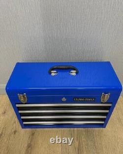 Boîte à outils portable US Pro Toolbox Coffre à outils Cabinet de garage 4 tiroirs bleu noir