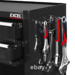 Boîte à outils portable à 8 tiroirs de 25 po, coffre supérieur, armoire de rangement pour garage, meuble à roulettes noir, neuf