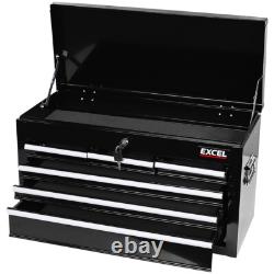 Boîte à outils portable à 8 tiroirs de 25 po, coffre supérieur, armoire de rangement pour garage, meuble à roulettes noir, neuf