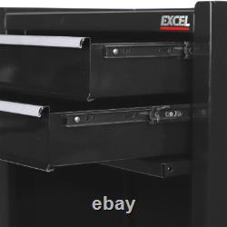 Boîte à outils portable à 8 tiroirs de 25 po, coffre supérieur, armoire de rangement pour garage, meuble à roulettes noir, neuf