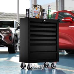 Boîte à outils pour tiroirs d'armoire de garage 7 tiroirs Station de rangement d'outils Chariot robuste