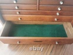 Boîte/armoire/coffre à outils en bois vintage avec 7 tiroirs pour ingénieurs/fabricants d'outils