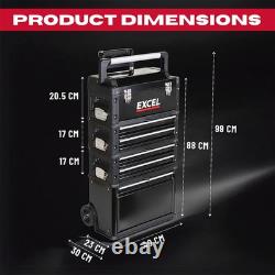 Boîte de rangement mobile pour outils, armoire à outils à 4 tiroirs avec roues, coffre à outils robuste pour garage 20