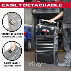 Boîte de rangement mobile pour outils, armoire à outils à 4 tiroirs avec roues, coffre à outils robuste pour garage 20