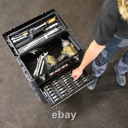 Boîte de rangement mobile pour outils, armoire à outils à 4 tiroirs avec roues, coffre à outils robuste pour garage 20