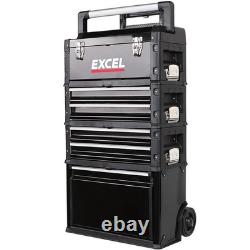 Boîte de rangement mobile pour outils, armoire à outils à 4 tiroirs avec roues, coffre à outils robuste pour garage 20