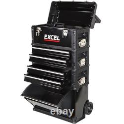 Boîte de rangement pour outils à 4 tiroirs Excel 20 Mobile Cabinet avec roulettes pour garage, coffre à outils