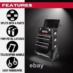 Boîte de rangement pour outils à 4 tiroirs Excel 20 Mobile Cabinet avec roulettes pour garage, coffre à outils