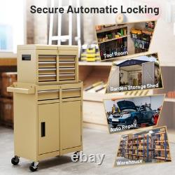 COSTWAY Coffre à outils roulant à 5 tiroirs, armoire de rangement à outils haute capacité, jaune