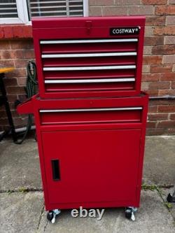 COSTWAY Coffre à outils roulant à 6 tiroirs pour garage sur roulettes rouge