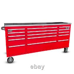 CRYTEC Pro Cab 72in Rouge Acier Inoxydable Tiroir Banc de Travail Boîte à Outils Coffre Cabinet