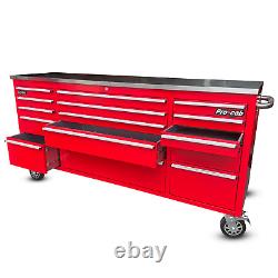 CRYTEC Pro Cab 72in Rouge Acier Inoxydable Tiroir Banc de Travail Boîte à Outils Coffre Cabinet