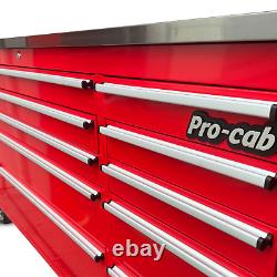 CRYTEC Pro Cab 72in Rouge Acier Inoxydable Tiroir Banc de Travail Boîte à Outils Coffre Cabinet