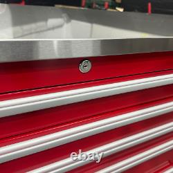 CRYTEC Pro Cab 72in Rouge Acier Inoxydable Tiroir Banc de Travail Boîte à Outils Coffre Cabinet