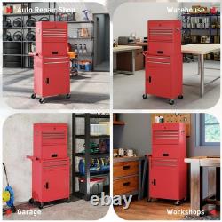 Cabinet à outils 6 tiroirs armoire boîte à outils roulant coffre d'équipement avec roues tableau perforé