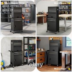 Cabinet à outils HOMCOM avec 6 tiroirs, coffre à outils roulant 3-en-1 avec roues