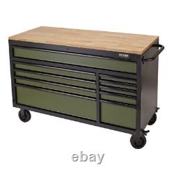 Cabinet à outils à roulettes BUNKER&174; Workbench 10 tiroirs 56 Vert 25 Draper 8236