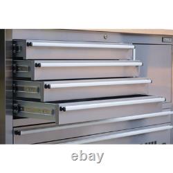 Cabinet à outils en acier inoxydable à 6 tiroirs avec serrure, roulettes et bois de caoutchouc de 30 mm