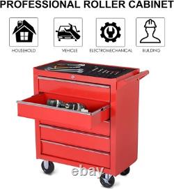 Cabinet à outils en acier professionnel à 5 tiroirs avec mobilité sur roues et rangement sécurisé