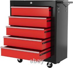 Cabinet à outils en acier verrouillable à 5 tiroirs sur roulettes - Rangement pour garage et atelier