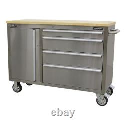 Cabinet à outils mobile en acier inoxydable Sealey AP4804SS à 4 tiroirs