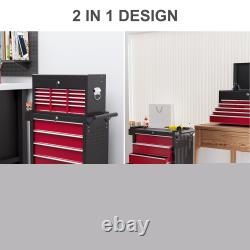Cabinet à outils roulant avec 14 tiroirs coffre à outils verrouillable et combinaison de cabinet à roulettes