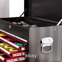 Cabinet à outils roulant avec 14 tiroirs coffre à outils verrouillable et combinaison de cabinet à roulettes