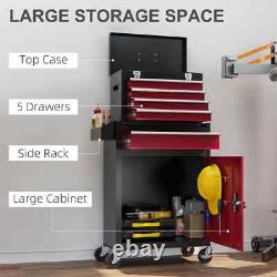 Cabinet à outils roulant avec 5 tiroirs - Armoire à outils et cabinet sur roulettes verrouillable