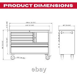Cabinet à outils sur roulettes en acier inoxydable à 6 tiroirs, établi, boîte à outils