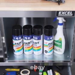 Cabinet à outils sur roulettes en acier inoxydable à 6 tiroirs, établi, boîte à outils