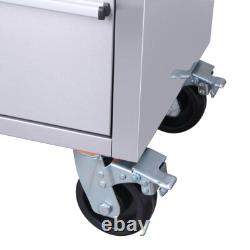 Cabinet à outils sur roulettes en acier inoxydable à 6 tiroirs, établi, boîte à outils