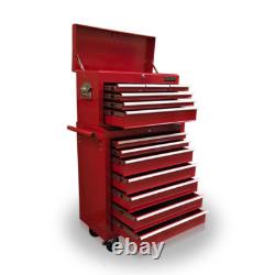 Cabinet à roulettes en acier 426 avec 16 tiroirs, finition rouge brillant, Us Pro Tools