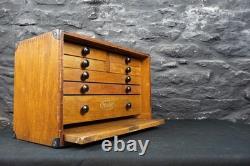Cabinet d'ingénieur vintage Moore & Wright à 7 tiroirs avec porte à rabat pour outils