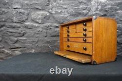 Cabinet d'ingénieur vintage Moore & Wright à 7 tiroirs avec porte à rabat pour outils
